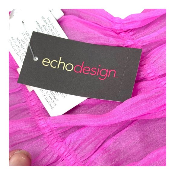Vintage Echo Design Bright Pink Lightweight Crinkle Scarf Soft Fuschia NEW w Tag - Picture 4 of 8